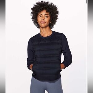 Lululemon Athletica Crew Down & Around Goose Down Quilted Sweatshirt Size 6